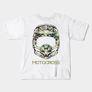 Motocross Camo Dirt Bike Helmet Dirt Bike Rider Kids T-Shirt